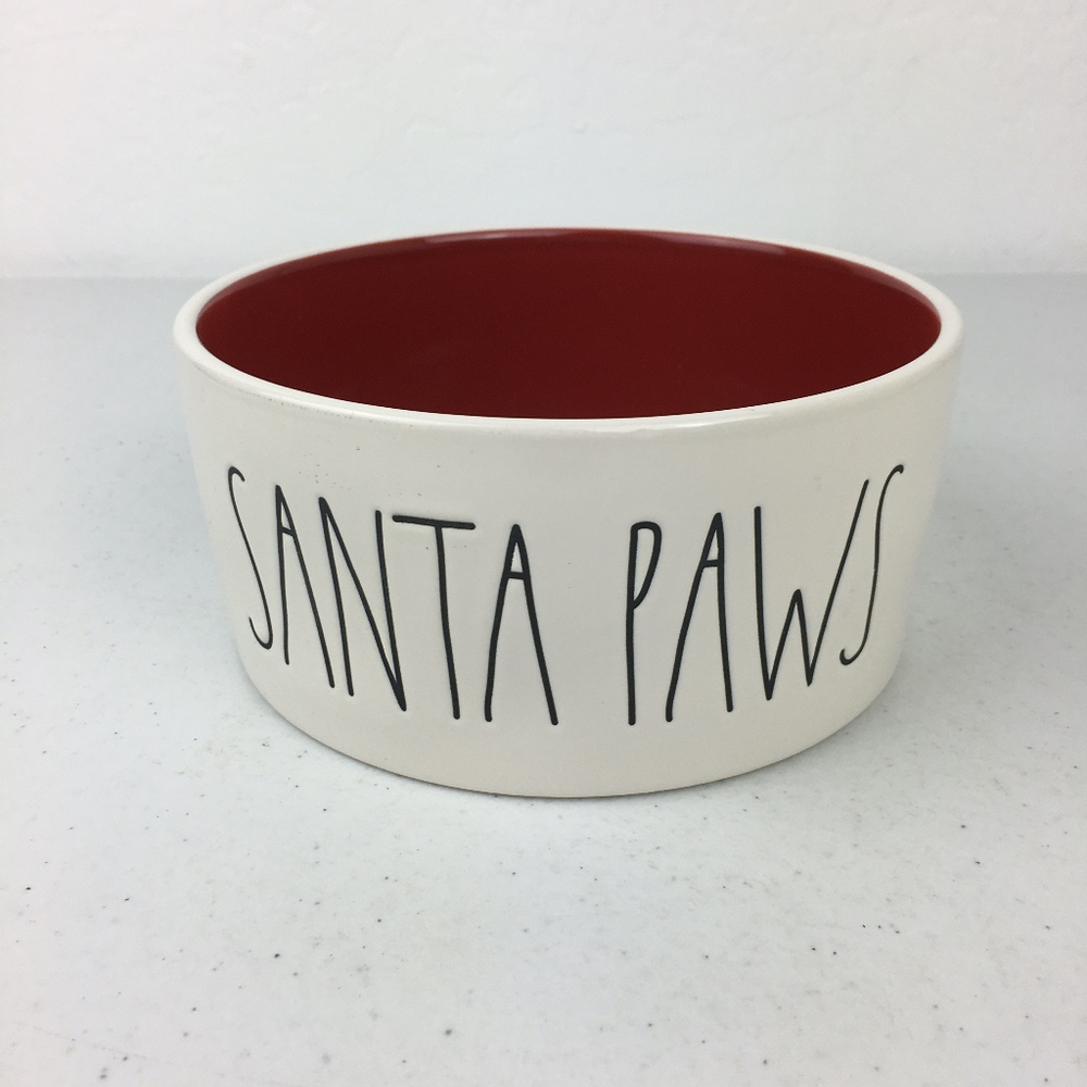 Rae Dunn Santa Paws Christams Pet Bowl